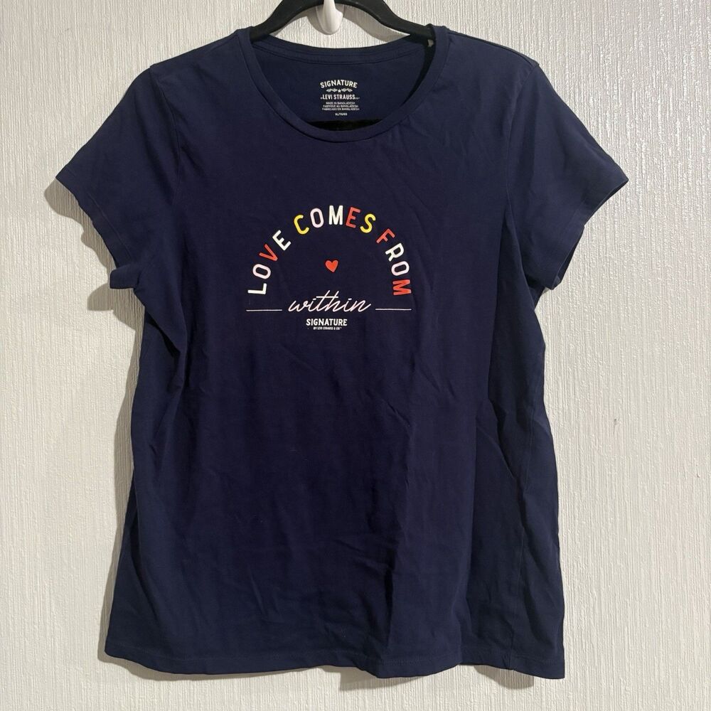 Love Comes From Within Levi Blue Short Sleeve T Shirt Women’s XL